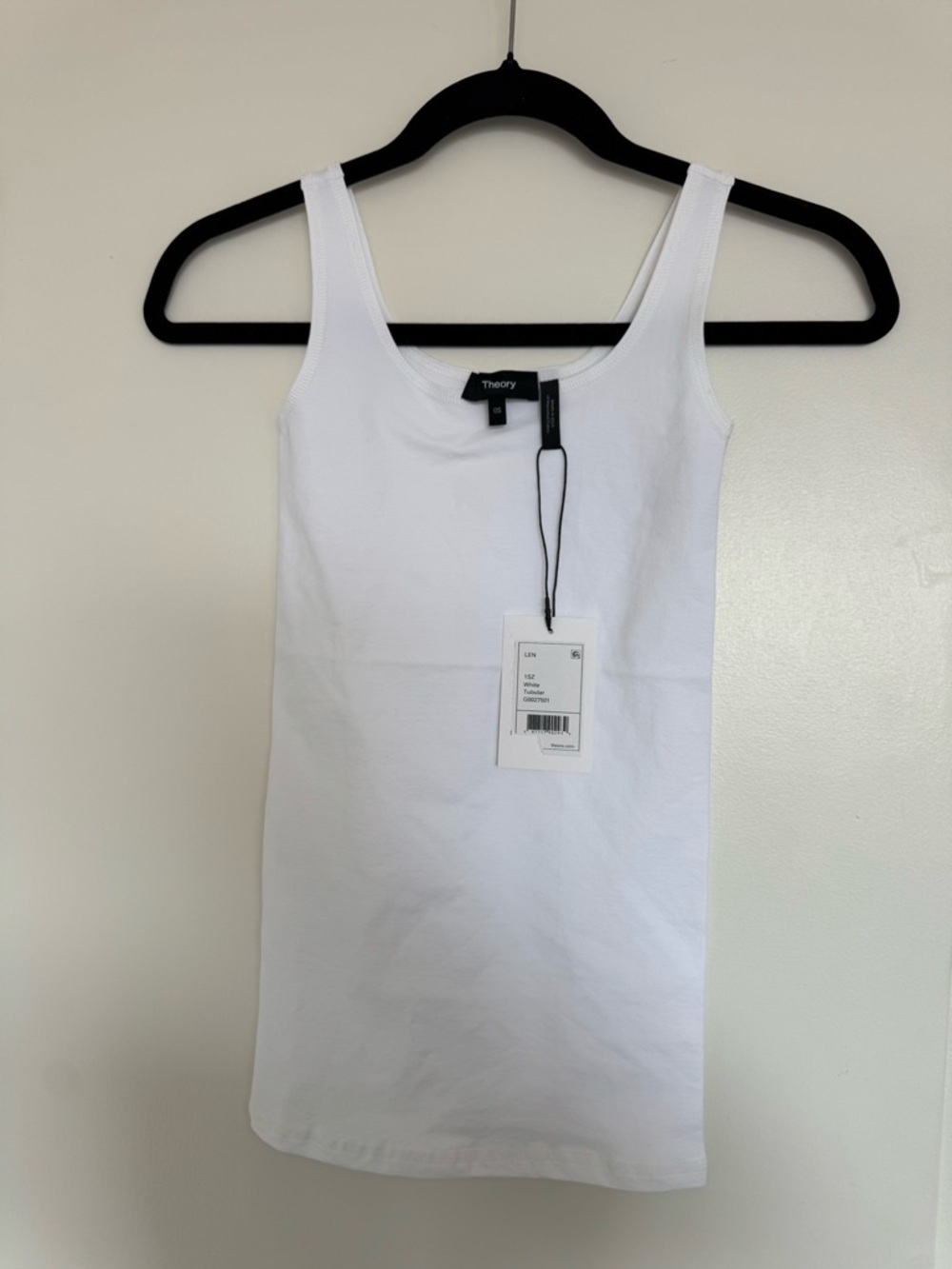 Theory white tank top stretchy White nwt